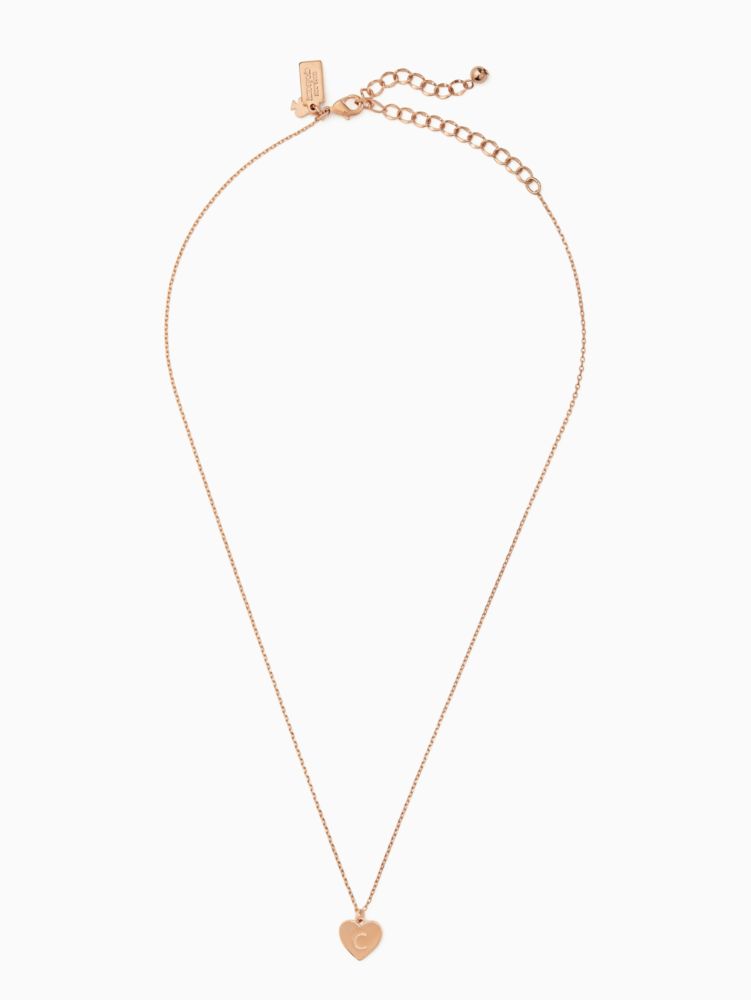Kate Spade,initial here c pendant,necklaces,Rose Gold