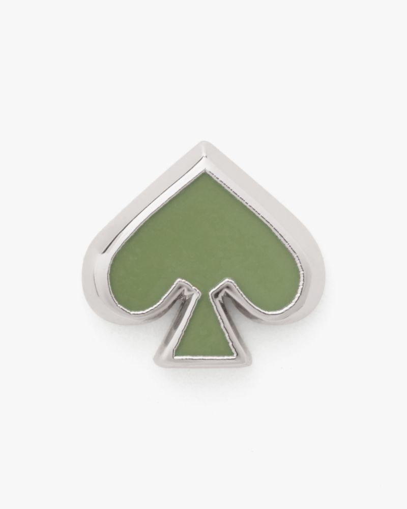 Kate Spade,Everyday Spade Enamel Studs,Studs,Enamel,Logo,Titanium,Black Metal,Work,Casual,Olive