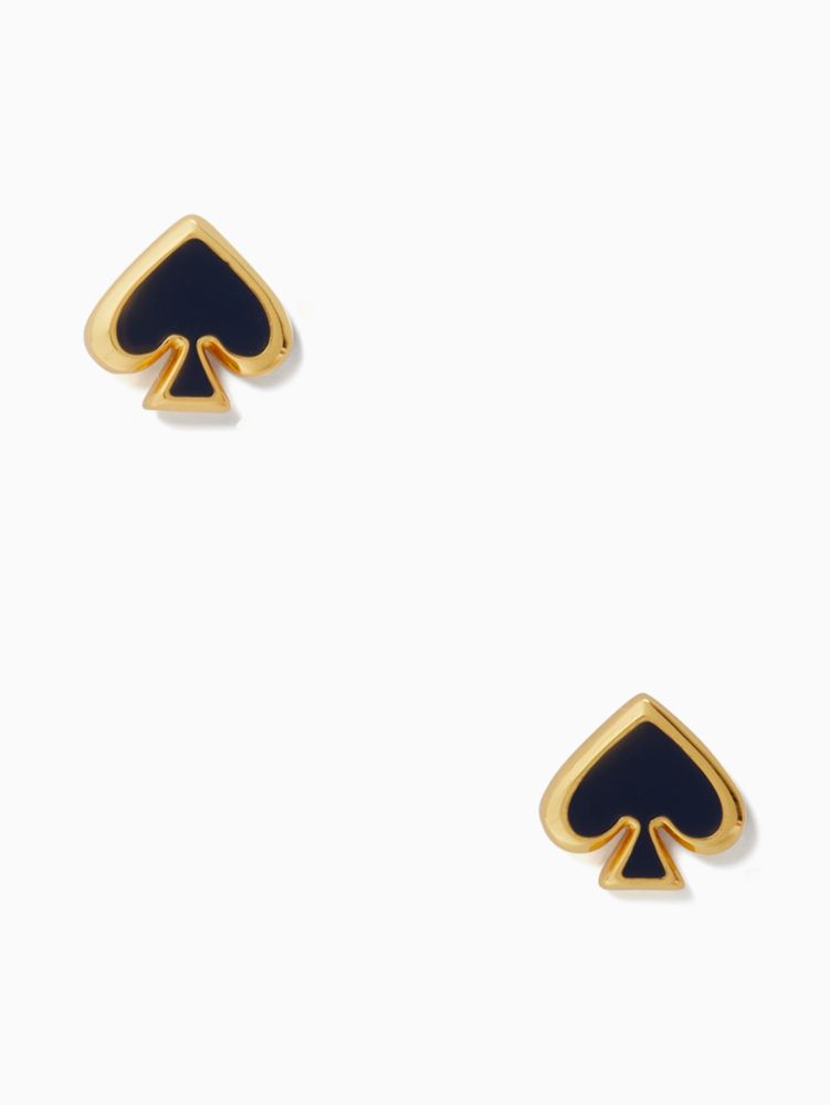 Kate Spade,Everyday Spade Enamel Studs,Studs,Enamel,Logo,Titanium,Black Metal,Work,Casual,