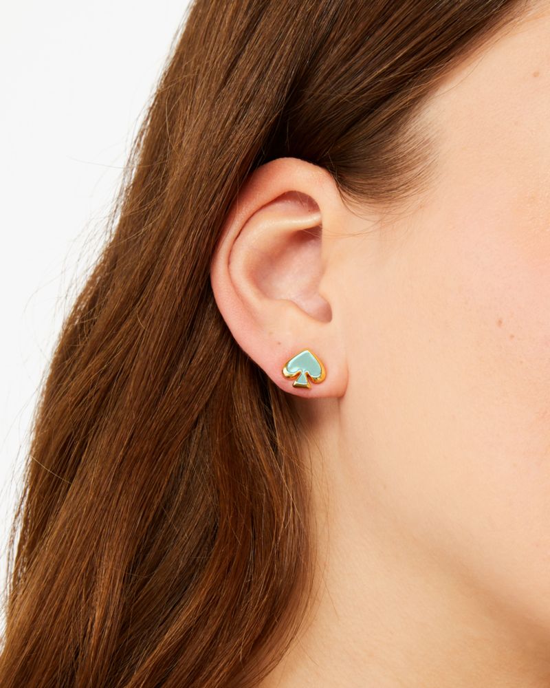 Kate Spade,everyday spade enamel studs,earrings,Crystal Blue