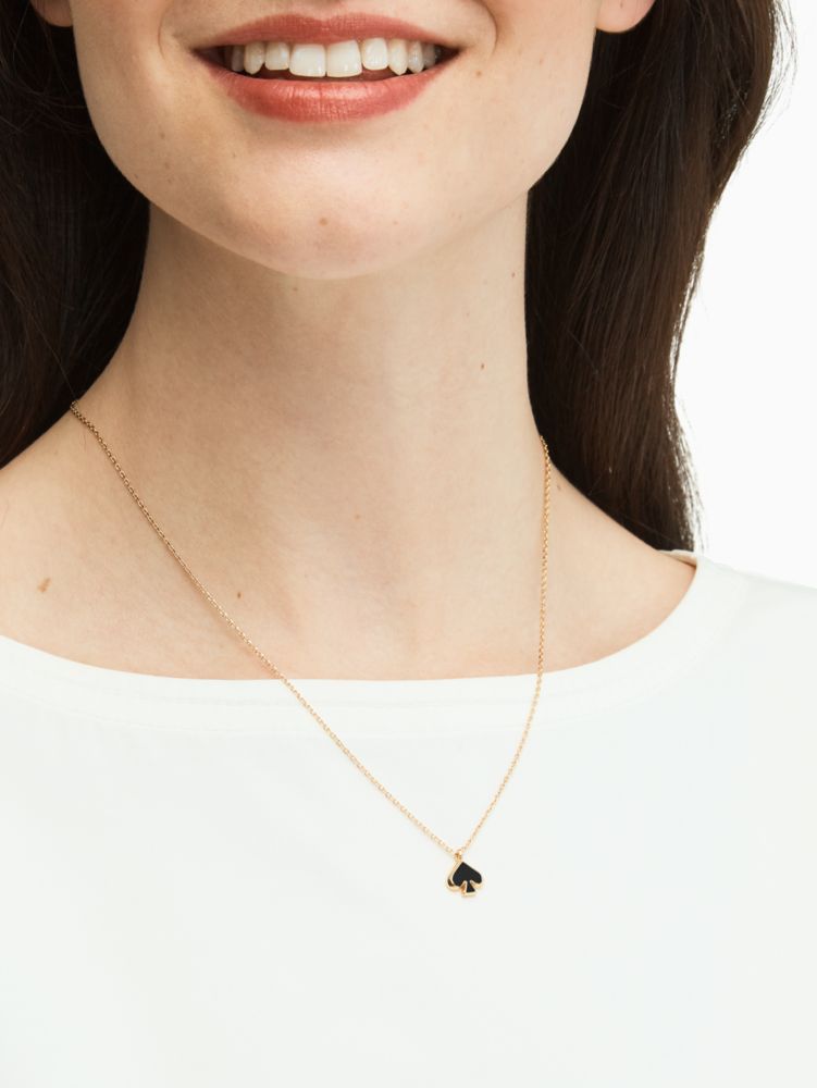 Kate Spade,Everyday Spade Enamel Mini Pendant,necklaces,Black