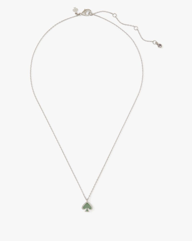 Kate Spade,Everyday Spade Enamel Mini Pendant,necklaces,Sage