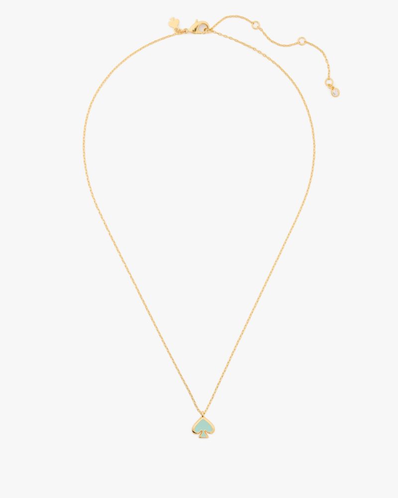 Kate Spade,Everyday Spade Enamel Mini Pendant,necklaces,Crystal Blue