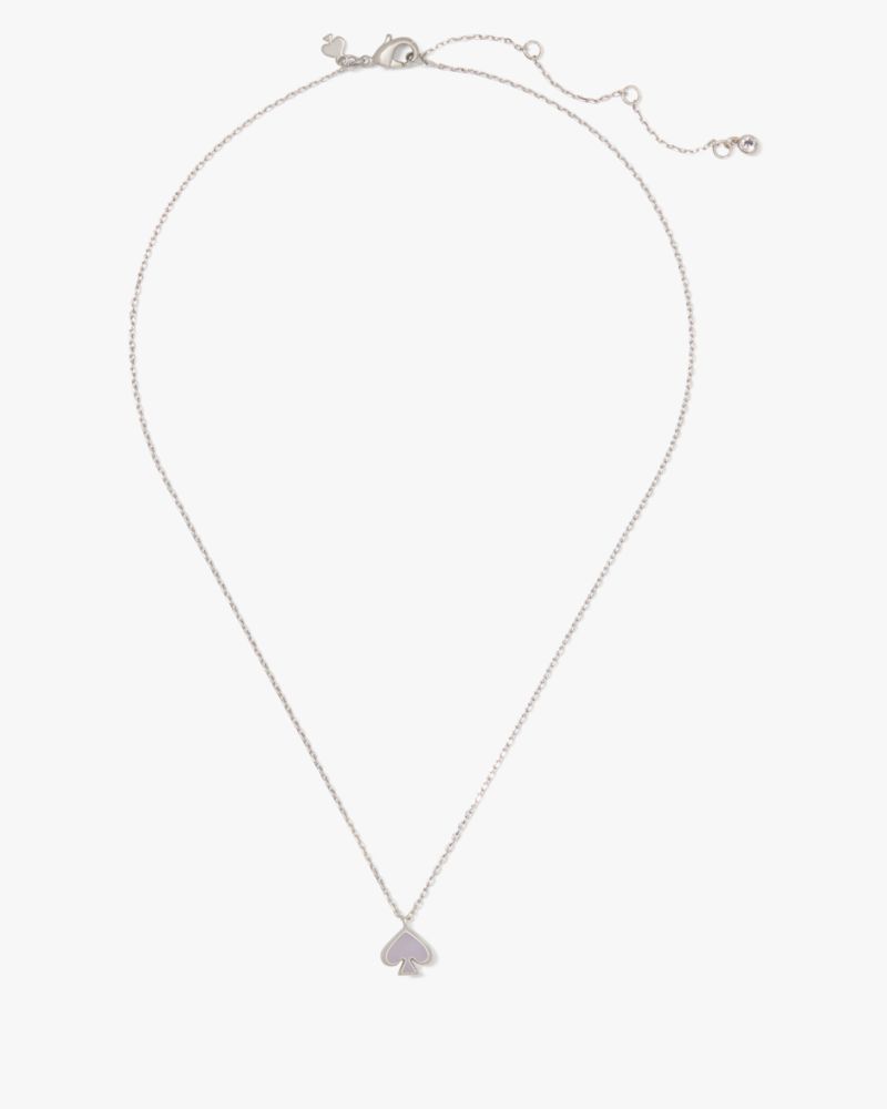 Kate Spade,Everyday Spade Enamel Mini Pendant,Single Strand,Enamel,Logo,Gold Metal,Work,Casual,Lavender