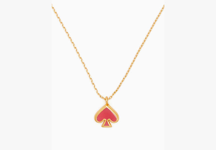 Kate Spade,Everyday Spade Enamel Mini Pendant,necklaces,Pink image number 0