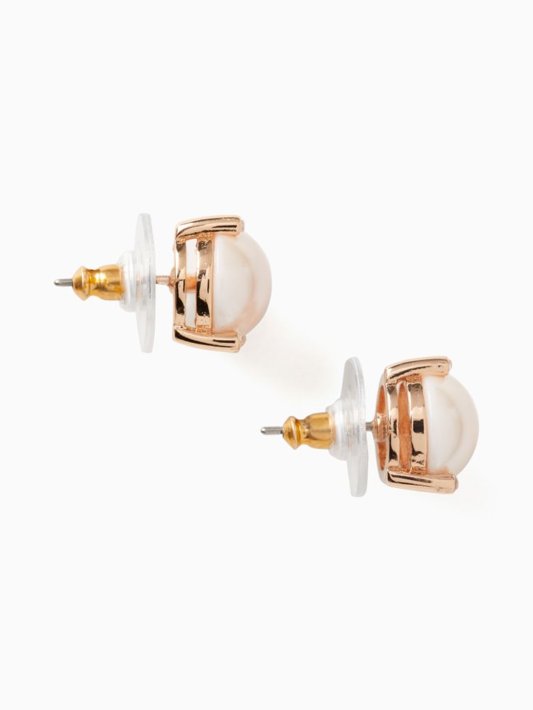 Kate Spade,Rise And Shine Pearl Studs,Studs,Pearl,Cubic Zirconia,Gem Embellishment,Pearl,Gold Metal,Work,Pink