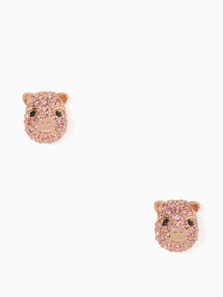 Kate Spade,imagination pave pig studs,earrings,Pink Multi