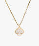 Kate Spade,everyday spade pave mini pendant,necklaces,Clear/Gold