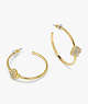 Kate Spade,everyday spade pave hoops,earrings,Clear/Gold