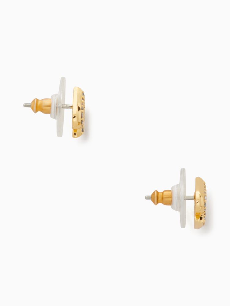 Kate Spade,everyday spade pave studs,Clear/Gold