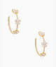Kate Spade,Gleaming Gardenia Flower Hoops,earrings,Clear/Gold