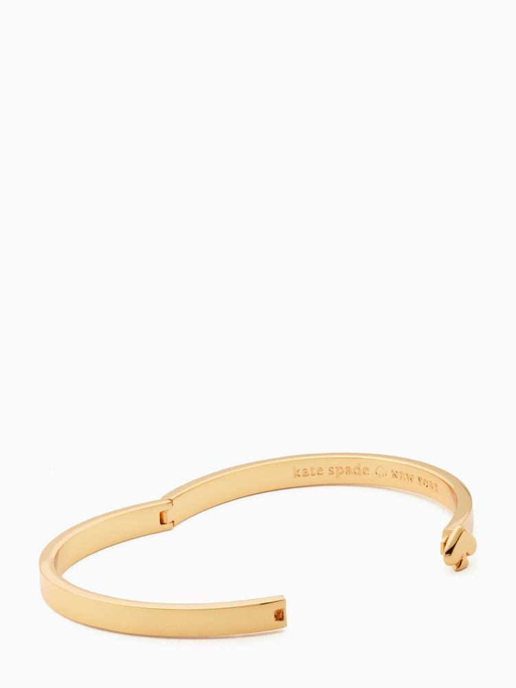 Kate Spade,Everyday Spade Thin Metal Bangle,Logo,Stackable,Yellow Gold,Gold Metal,Work,