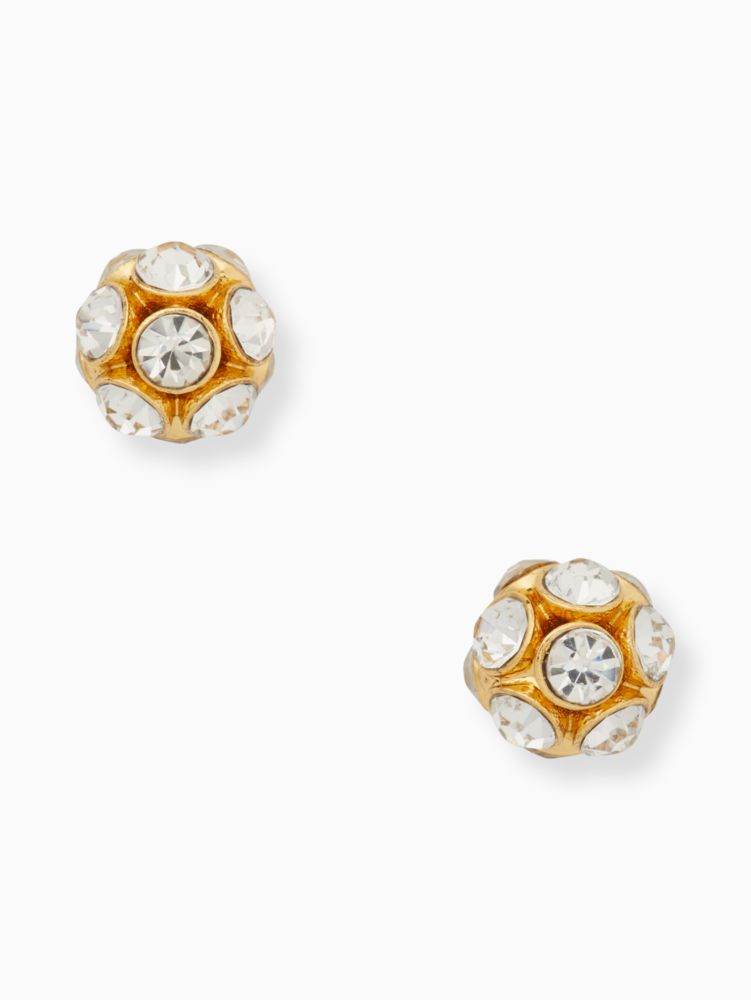 Kate Spade,time to shine studs,earrings,Clear/Gold