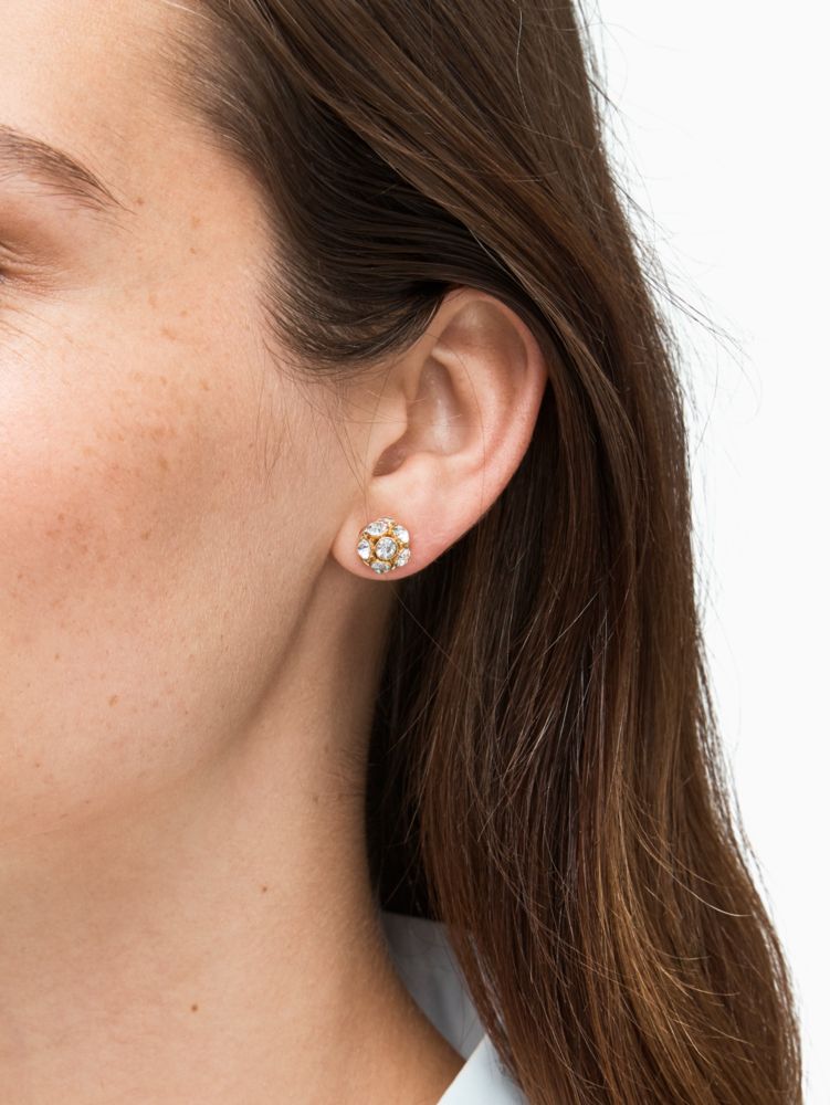 Kate Spade,time to shine studs,earrings,Clear/Gold