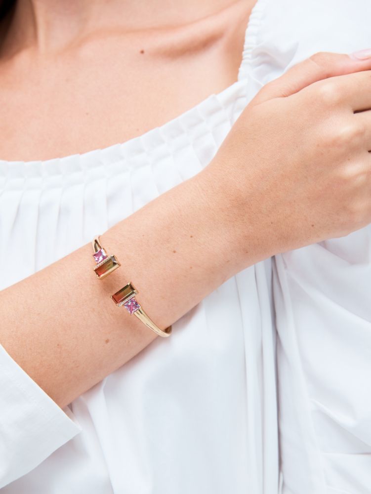 Kate Spade,geo gems open hinged bangle,