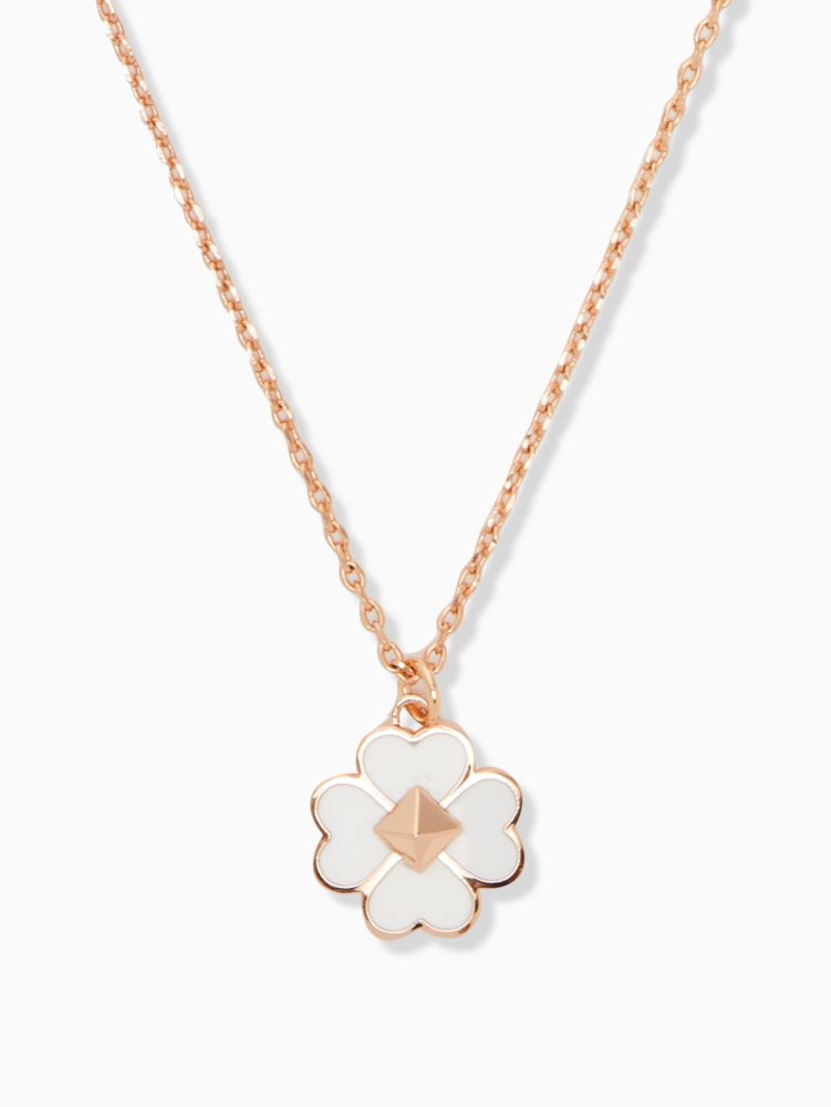 Kate Spade,Spades & Studs Enamel Mini Pendant,necklaces,White