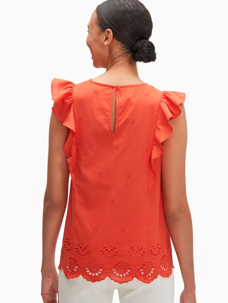 Kate Spade,eyelet ruffle top,