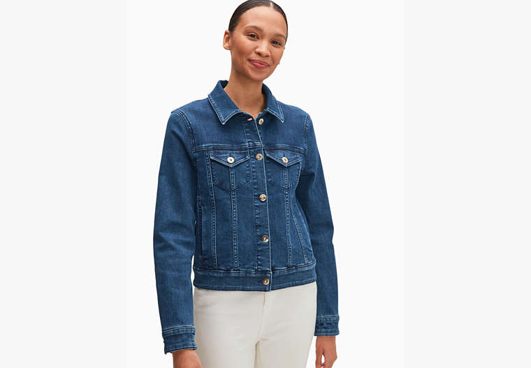 Kate Spade,Classic Denim Jacket,Cotton/Polyester,Blazer Blue image number 0