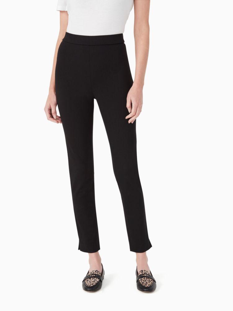 Kate Spade,Ponte Pant,Viscose,Straight,No Embellishment,Work,Black