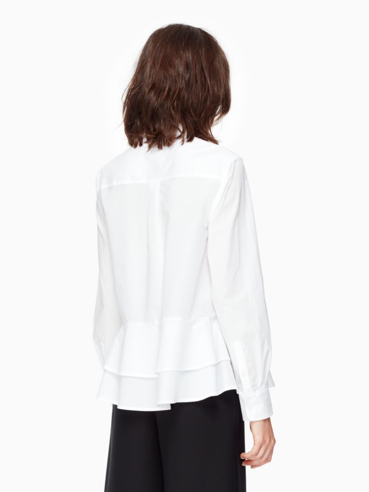Kate Spade,poplin ruffle shirt,Morning Dawn