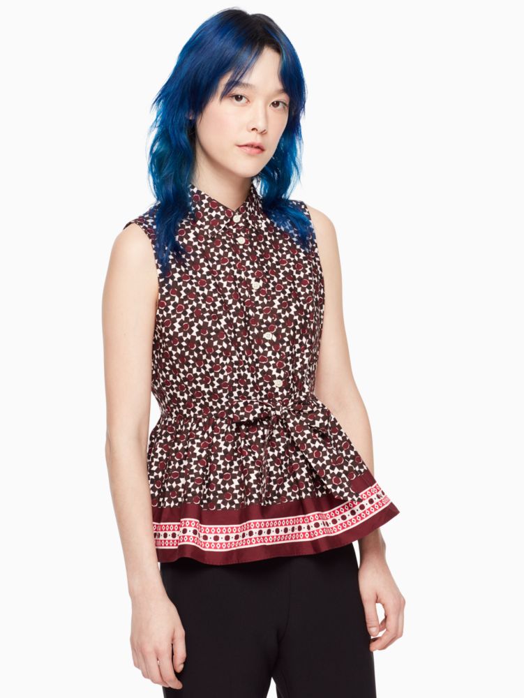 Rambling Roses Floral Tile Peplum Top | Kate Spade Outlet | Kate Spade ...