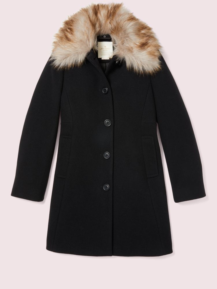 Kate spade bow neck wool coat sale