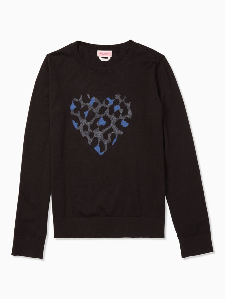 Broome Street Leopard Heart Sweater Kate Spade Outlet