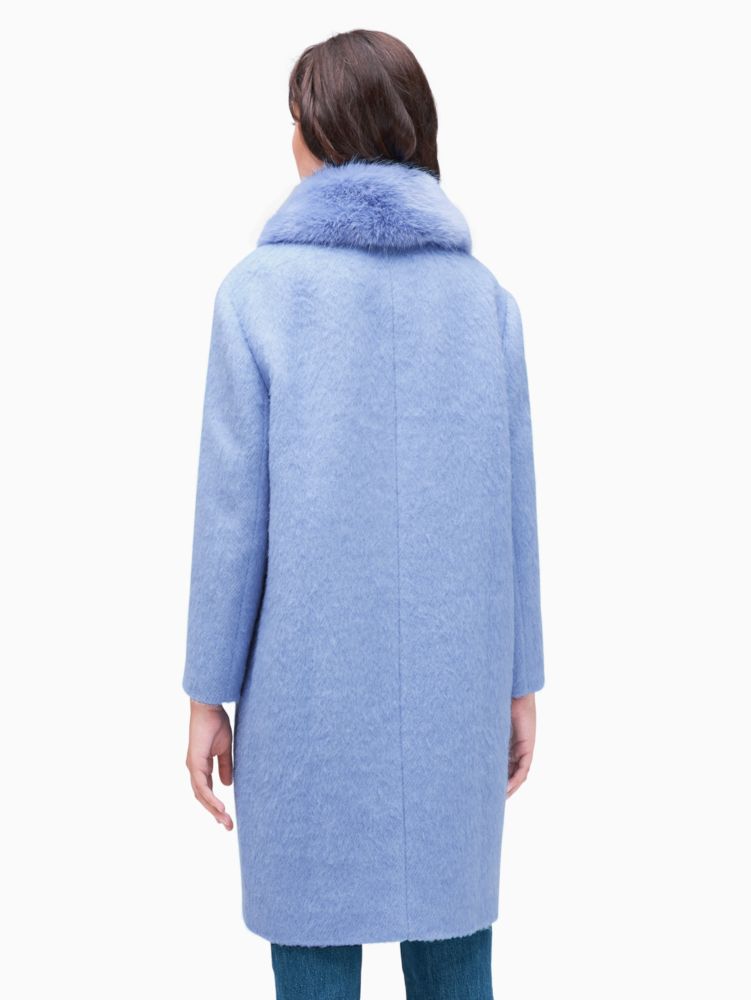 Kate spade faux sale fur trim coat