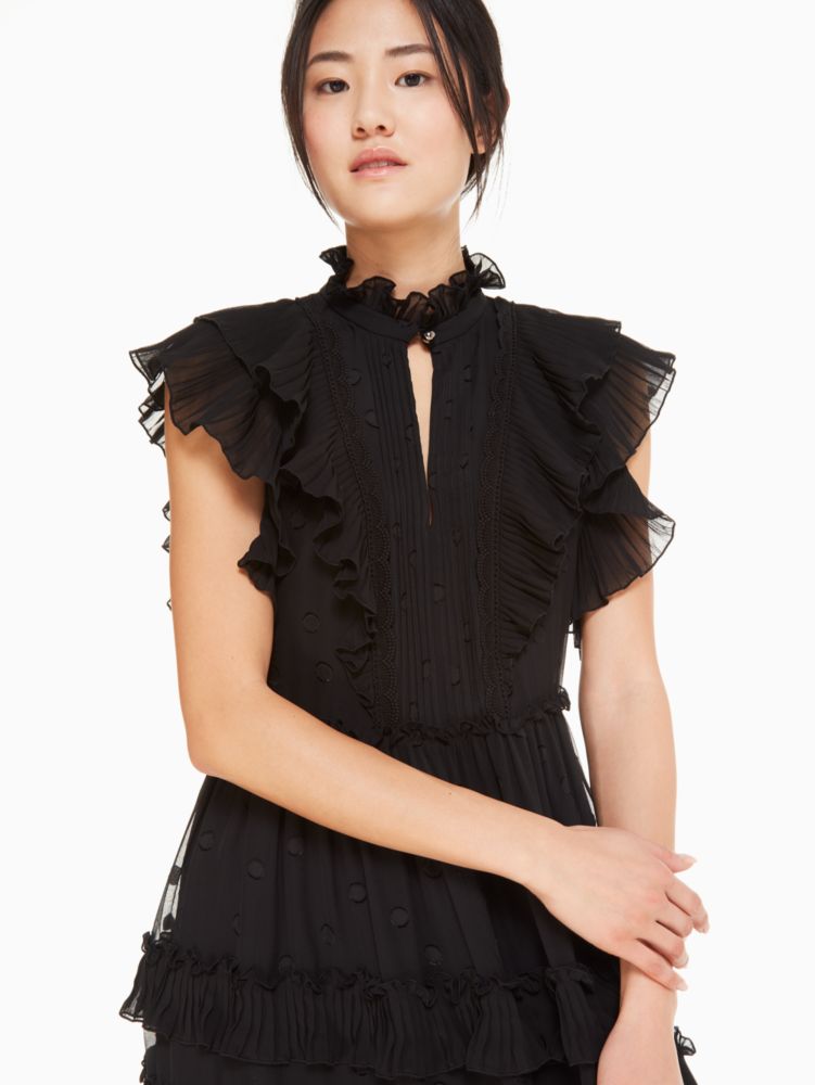 Kate spade black outlet ruffle dress