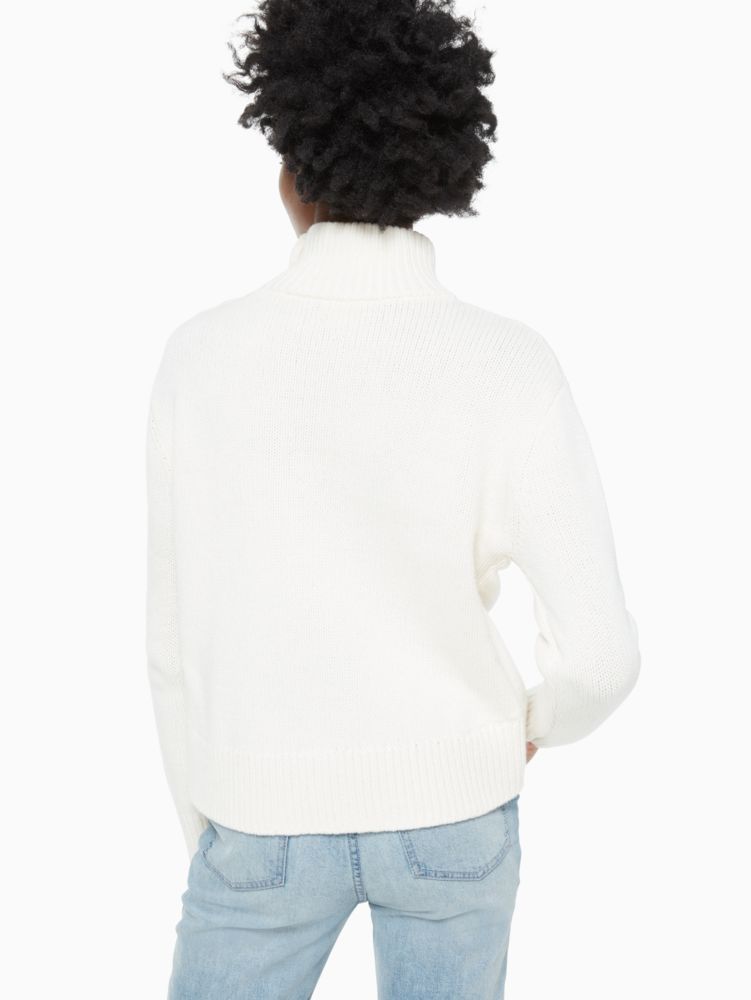 Kate Spade,heart turtleneck sweater,sweaters,French Cream