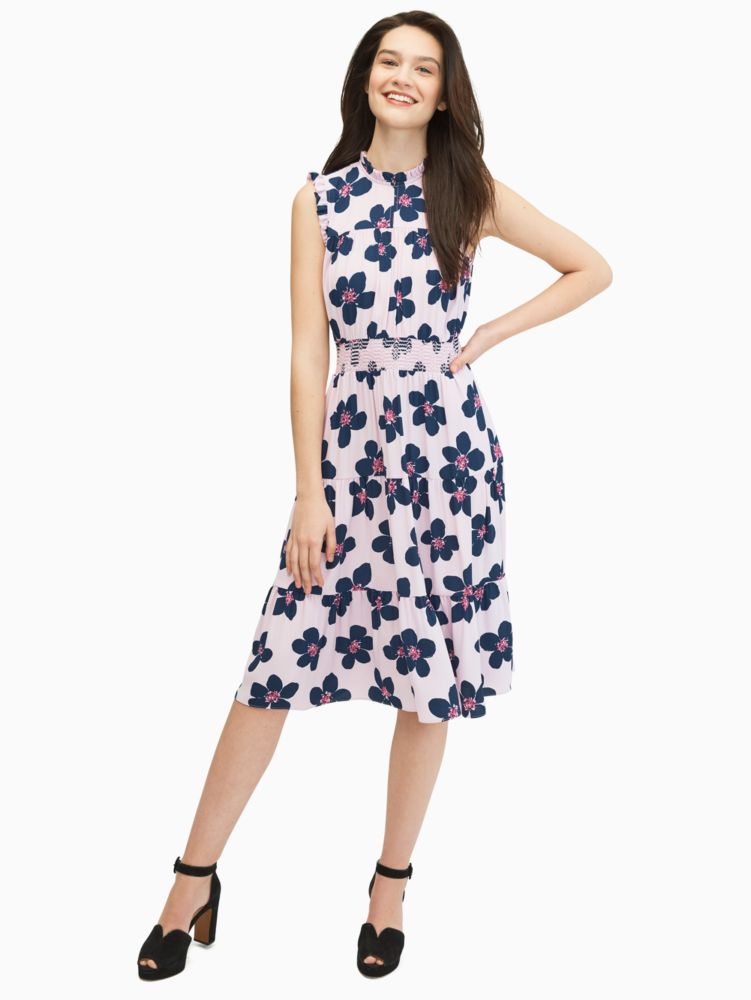 Kate Spade,mainline grand flora smocked waist dress,