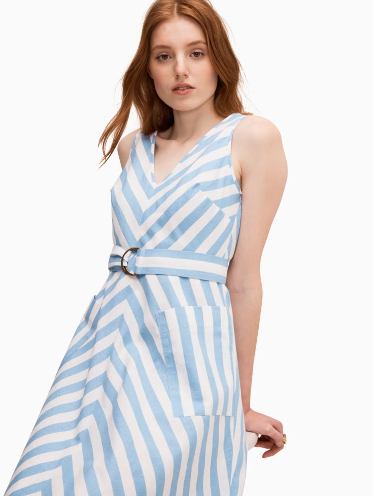 Kate spade blue outlet and white striped dress