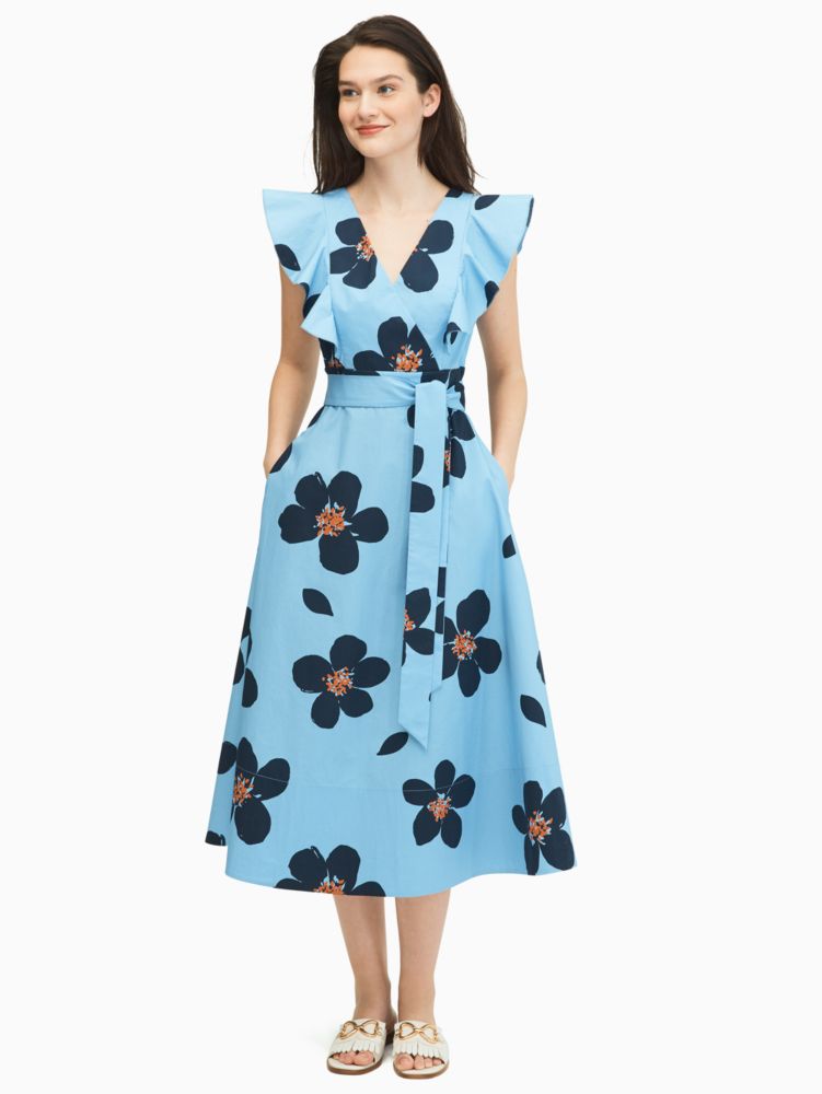 Grand Flora Poplin Midi Dress | Kate Spade UK