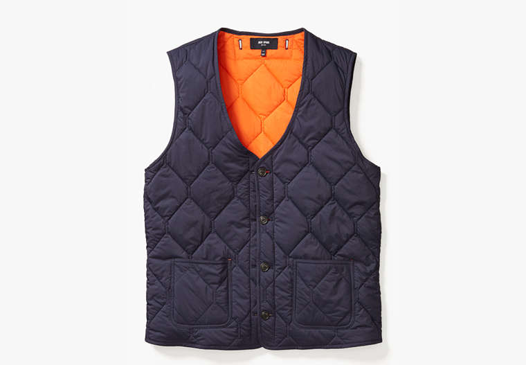 Kate Spade,Jack Spade Quilted 3-in-1 Button Out Vest,jackets & coats,Navy/ Orange image number 0