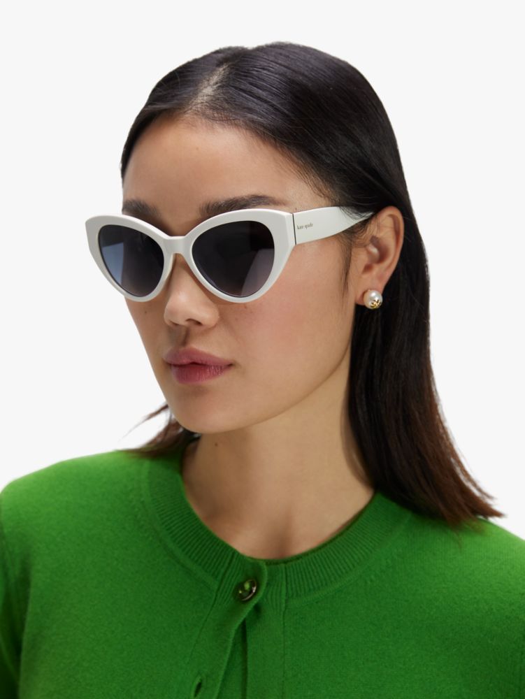Kate Spade,Paisleigh Sunglasses,Cat Eye,Acetate,Logo,Word Embellishment,Integrated Nose Pads,Casual,