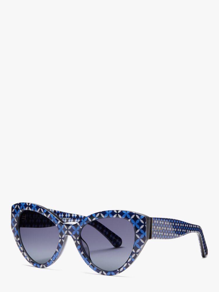 Kate Spade,Paisleigh Sunglasses,Cat Eye,Acetate,Logo,Word Embellishment,Integrated Nose Pads,Casual,Gray