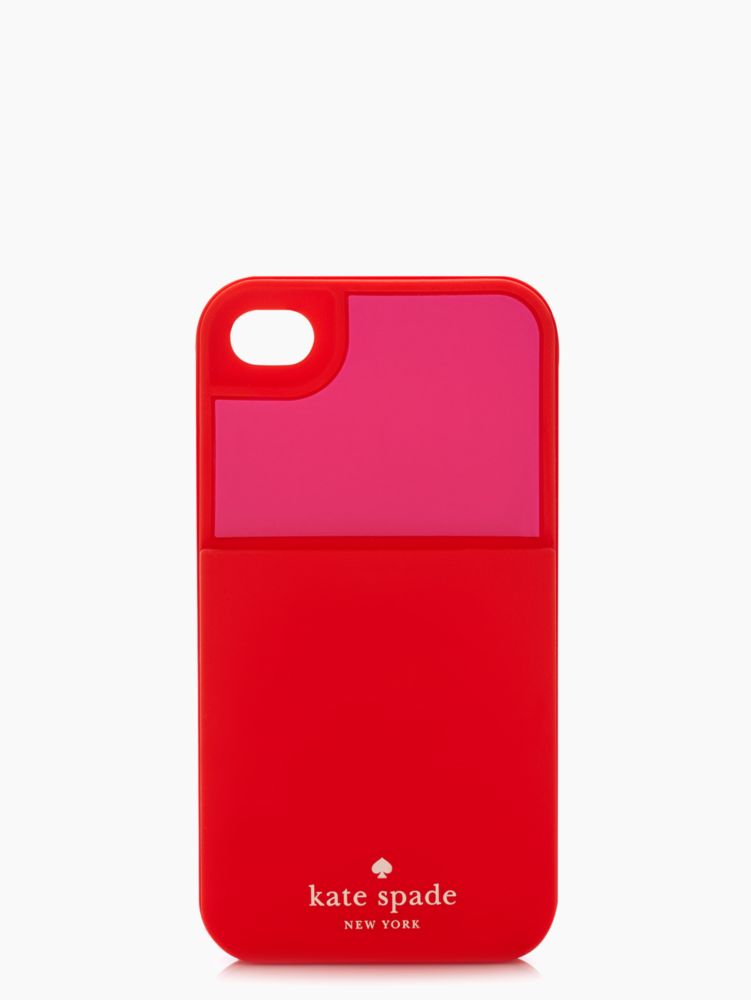 Kate Spade,colorblocked silicone iphone 4 case,Maraschino