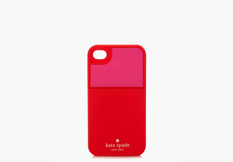 Kate Spade,colorblocked silicone iphone 4 case,Maraschino image number 0
