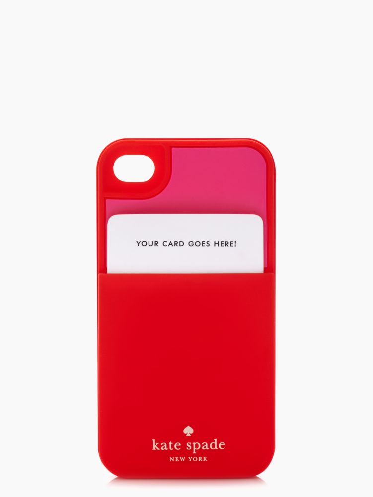 Kate Spade,colorblocked silicone iphone 4 case,Maraschino