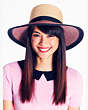 Color Block Straw Sunhat, , Product
