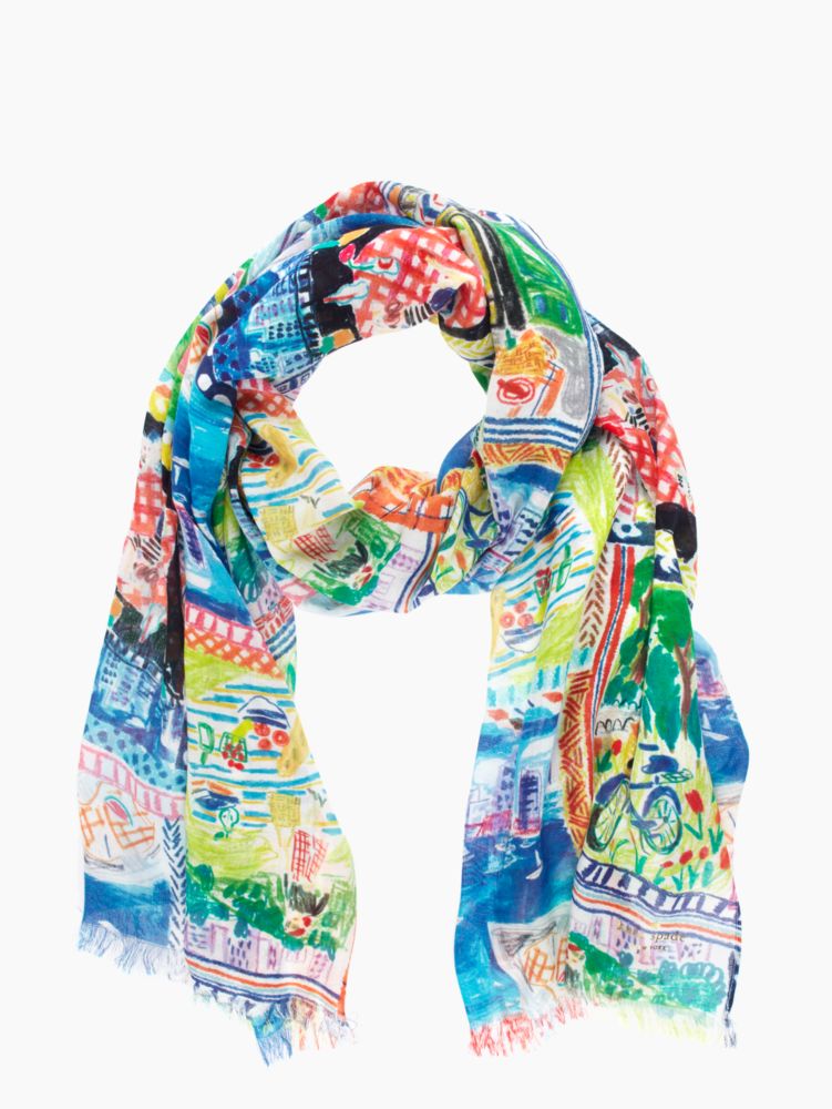 Picnic Scene Scarf, , Product
