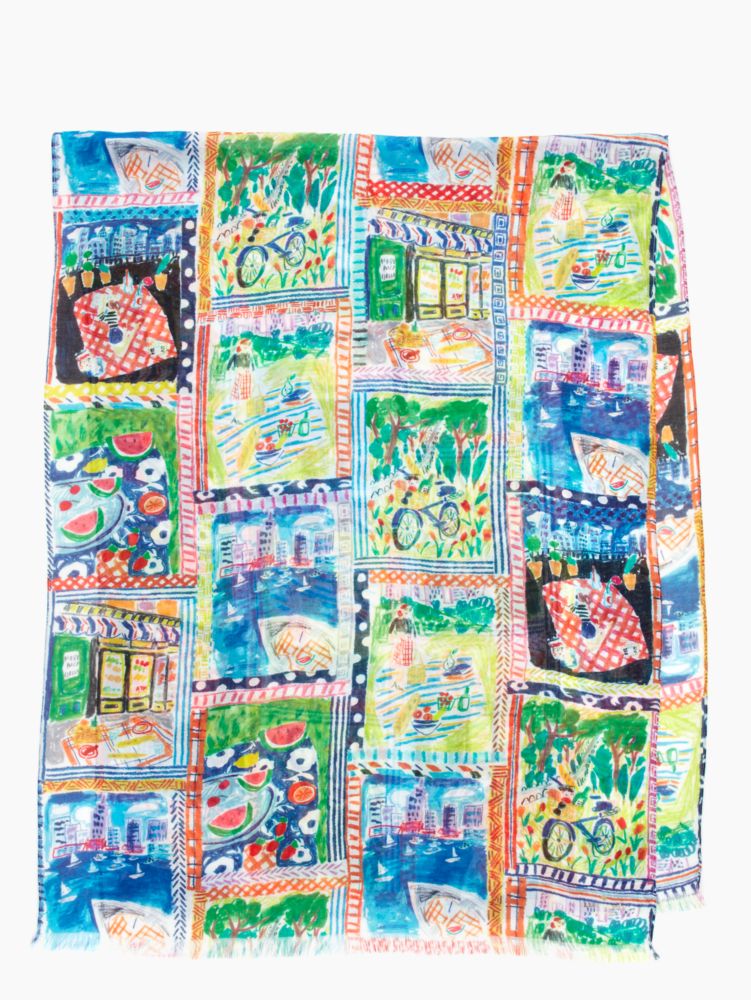 Picnic Scene Scarf, , Product