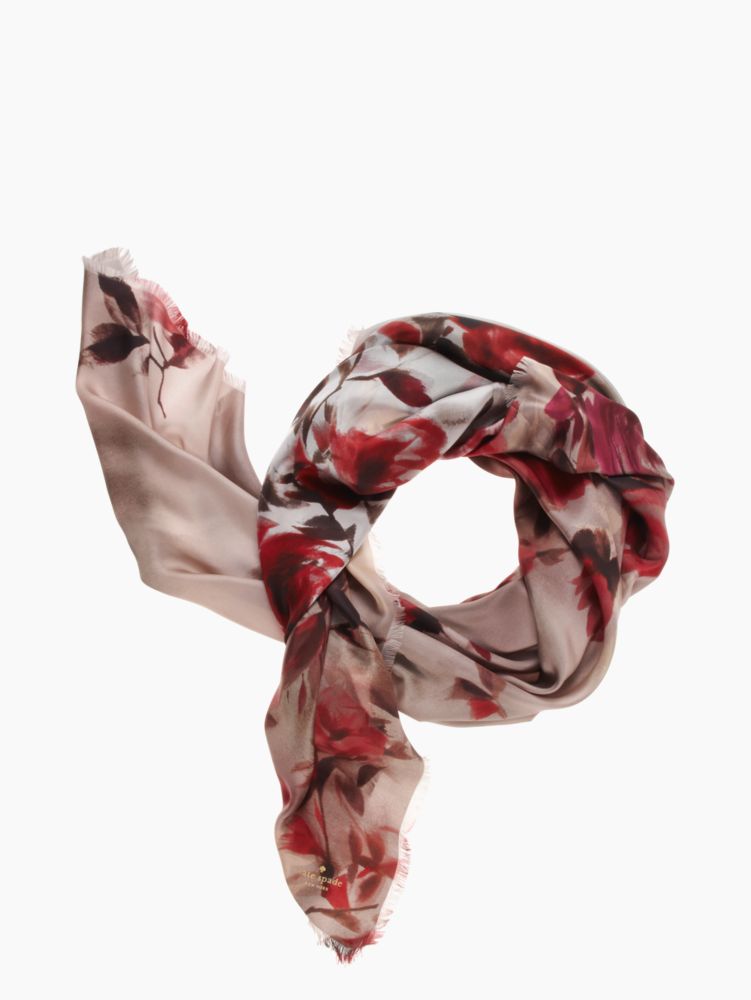 Madison Ave. Collection Watercolor Rose Large Scarf | Kate