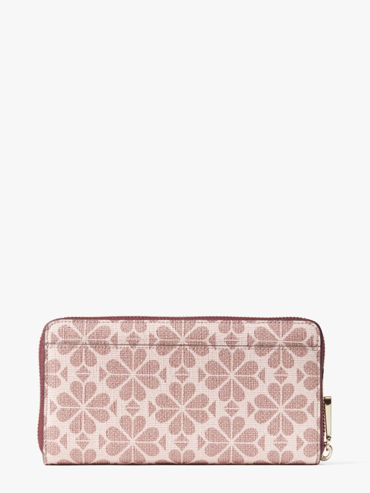 Kate Spade,スペード フラワー コーテッド キャンバス ジップ アラウンド コンチネンタル ウォレット,財布小物,ピンクマルチ