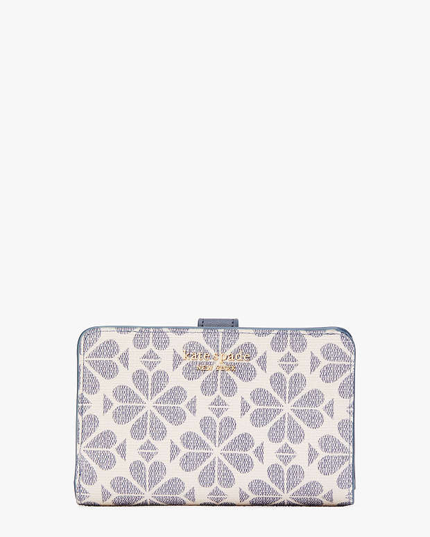 Spade Flower Coated Canvas Compact Wallet