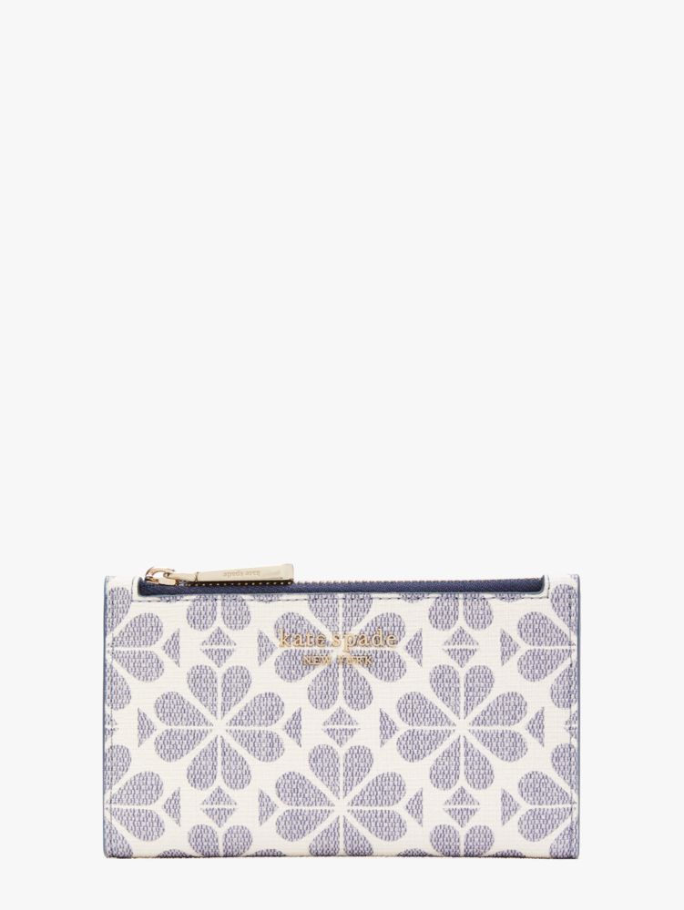 Spade Flower Coated Canvas Small Slim Bifold Wallet