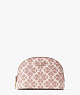 Kate Spade,spade flower coated canvas small dome cosmetic case,cosmetic bags,Pink Multi