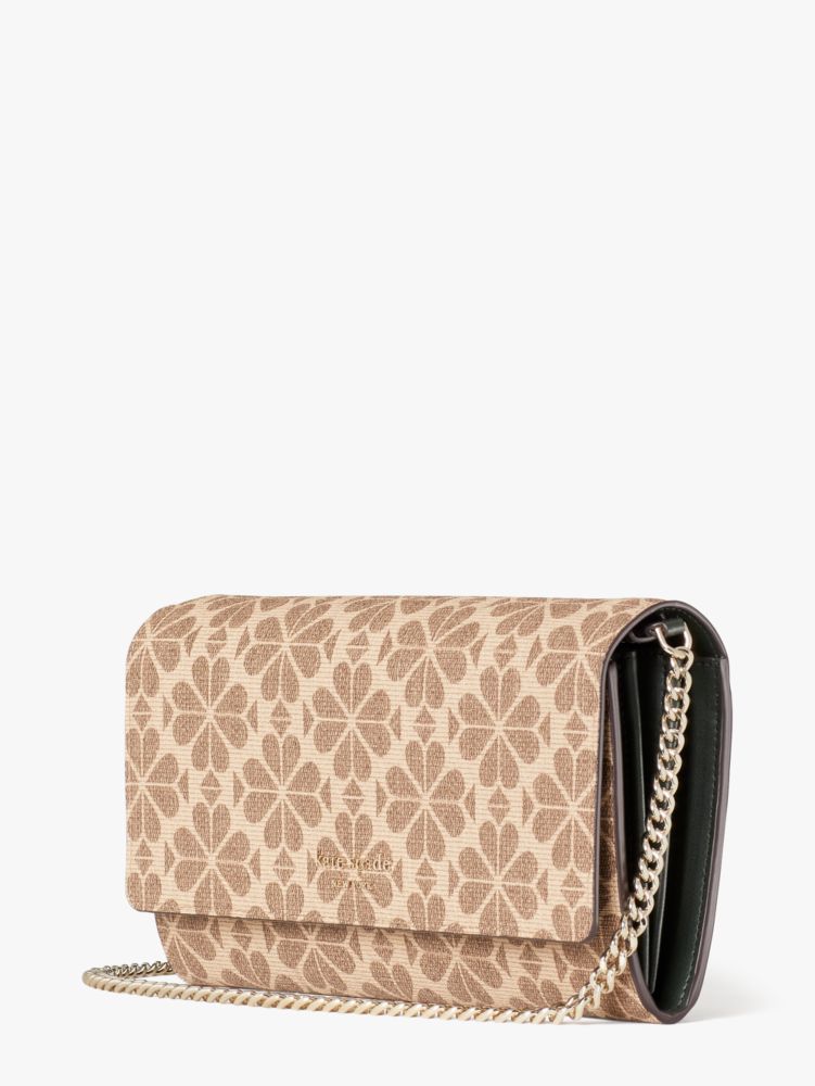 Kate Spade,Spade Flower Coated Canvas Chain Clutch,