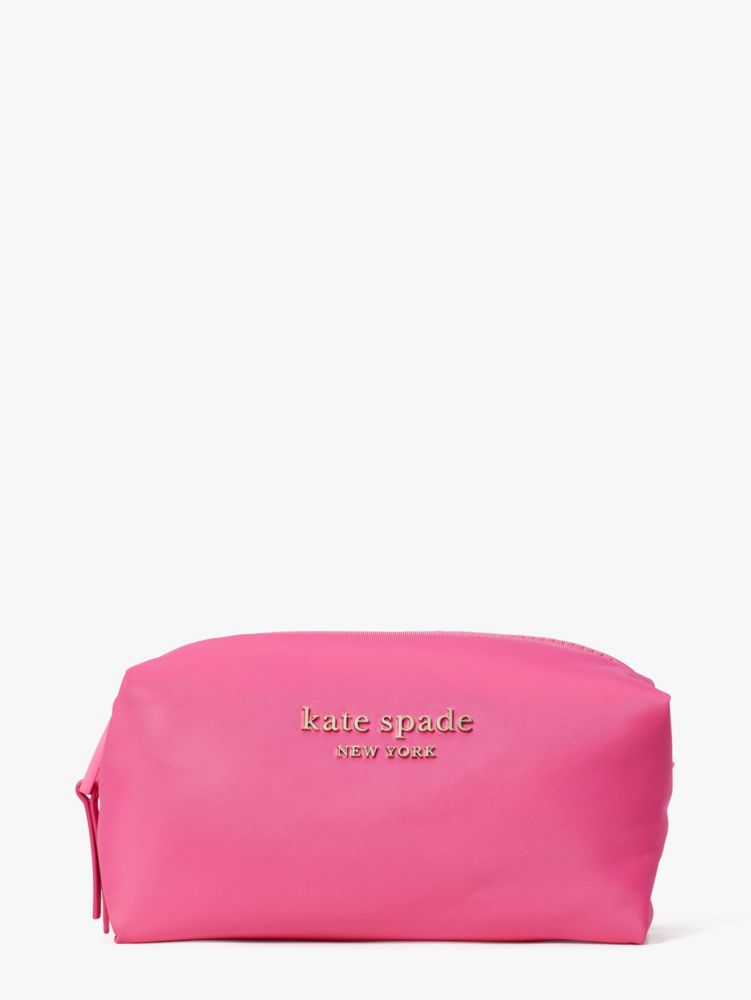 Kate Spade,Everything Puffy Medium Cosmetic Case,cosmetic bags,Crushed Watermelon