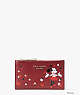 Kate Spade,disney x kate spade new york minnie mouse small slim bifold wallet,Red Multi